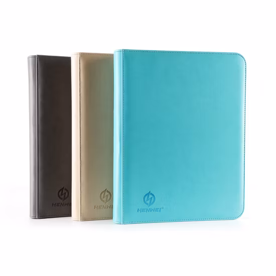 China PU Henwei 20PCS/Pack or Custom with Zipper Trading Card Binder Pricelist