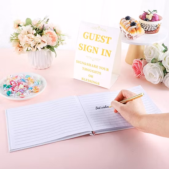 Customized Luxury Hardcover Wedding Guest Book