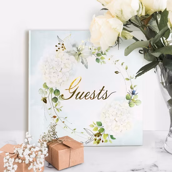 Custom Unique Wedding Guest Book Sign Guestbook Signbook for Wedding Guest Books