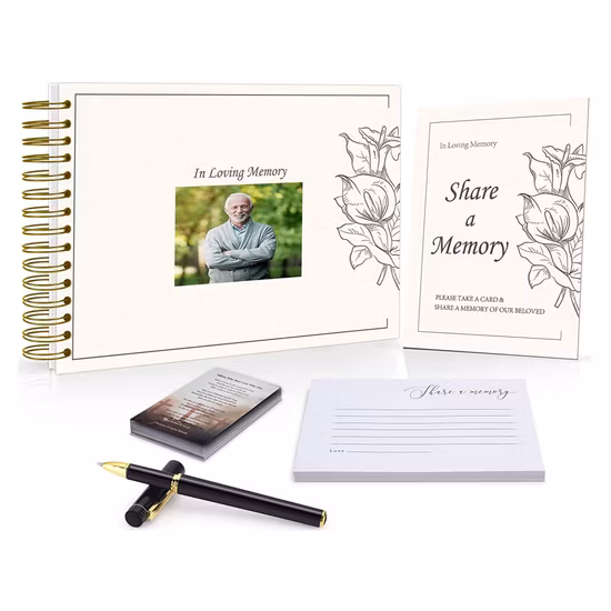 Funeral Guest Book Custom Hardcover Book