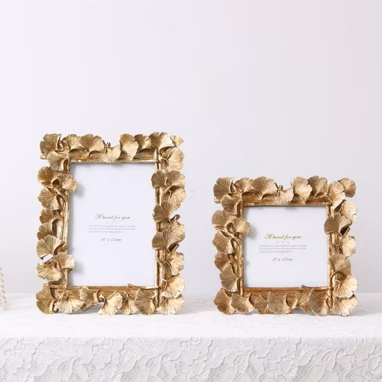 Handmade Resin Photo Frame Apricot Ginkgo Ornament Decorative and Promotional Gift Picture Frames